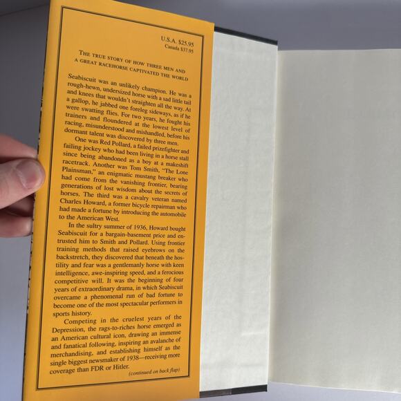 Seabiscuit: An American Legend [Hardcover] Hillenbrand, Laura - Picture 7 of 9